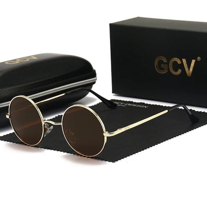 Óculos de Sol Feminino Redondo GCV Elegante - Detalhe Hastes - Lojas LA
