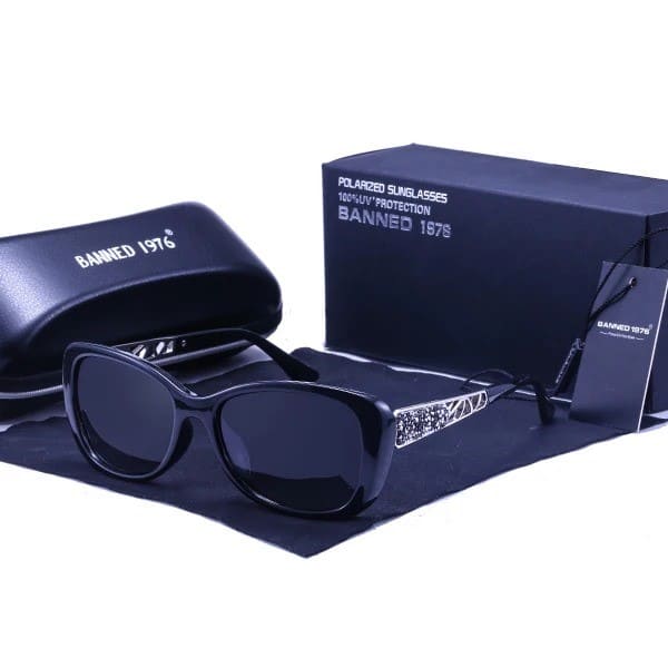 Óculos de Sol Feminino Polarizado Cristal de Luxo UV400 - Vista Lateral - Lojas LA