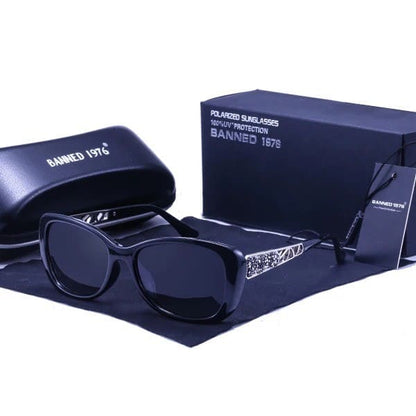 Óculos de Sol Feminino Polarizado Cristal de Luxo UV400 - Vista Lateral - Lojas LA