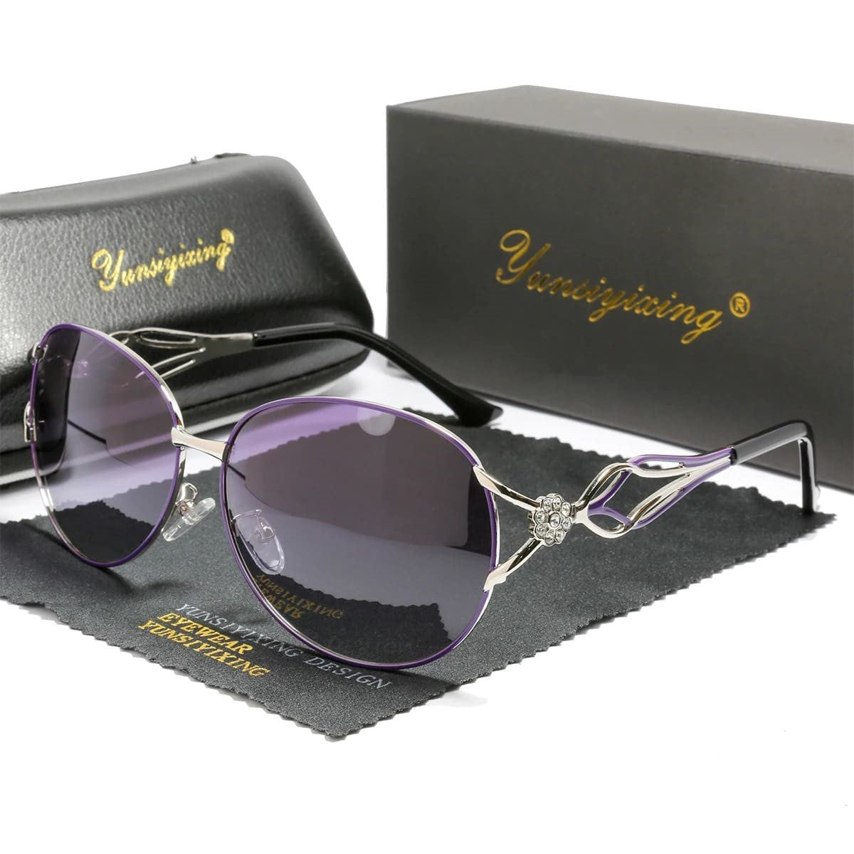 Óculos de Sol Feminino Polarizado Borboleta UV400 - Versão Preta - Lojas LA