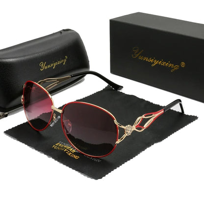 Óculos de Sol Feminino Polarizado Borboleta UV400 - Vista Lateral - Lojas LA