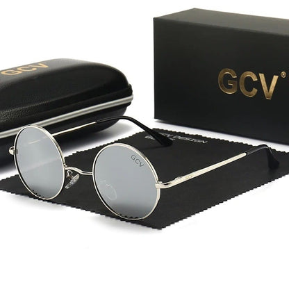 Óculos de Sol Feminino Redondo GCV Elegante - Versão Preta - Lojas LA