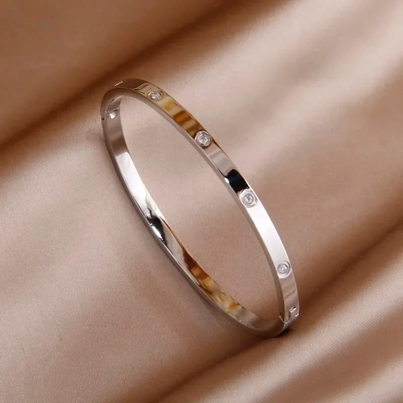 Pulseira Feminina Aço Inoxidável Modelo D0506 Prata - Lojas LA