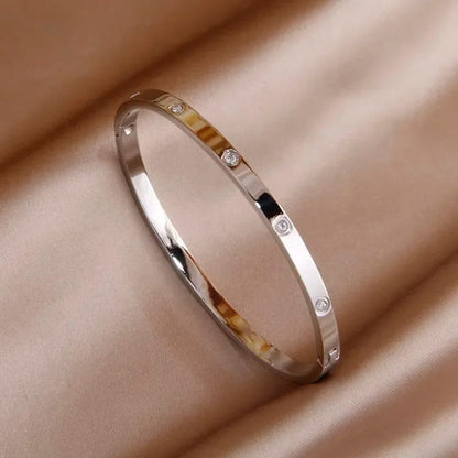 Pulseira Feminina Aço Inoxidável Modelo D0506 Prata - Lojas LA