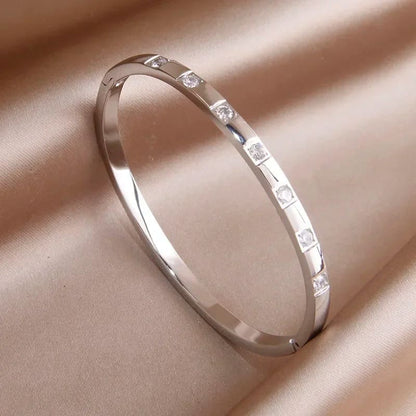 Pulseira Feminina Aço Inoxidável Modelo D0509 Prata - Lojas LA