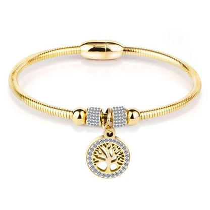 Pulseira Bracelete Feminino Fecho Magnético Elo Largo - Versão Dourada - Lojas LA