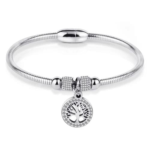 Pulseira Bracelete Feminino Fecho Magnético Elo Largo - Versão Prata - Lojas LA