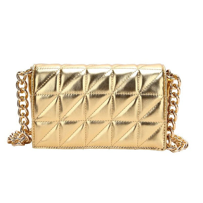 Bolsa Feminina Couro Ecológico com Corrente - Vista Lateral - Lojas LA