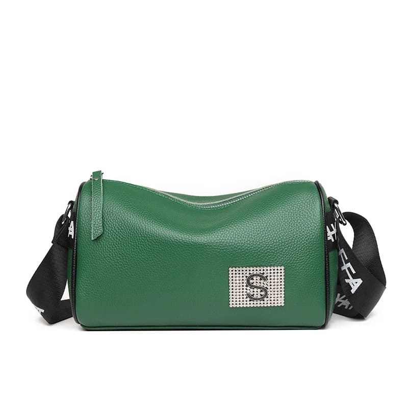 Bolsa de Ombro de Couro Genuíno Macio - Vista Lateral - Lojas LA