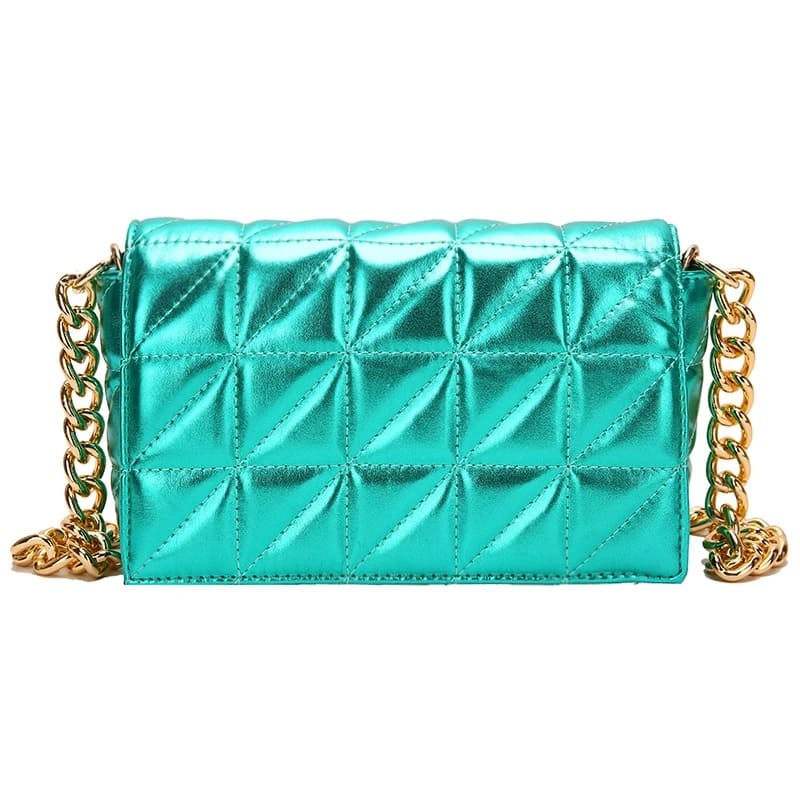 Bolsa Feminina Couro Ecológico com Corrente - Detalhe Corrente - Lojas LA