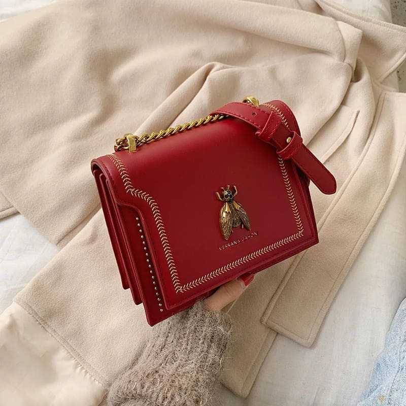 Bolsa Feminina de Couro Marca de Luxo Alta Qualidade - Detalhe Interior - Lojas LA