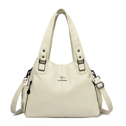 Bolsa Feminina em Couro Genuíno Premium com Carteiras - Detalhe Interior - Lojas LA