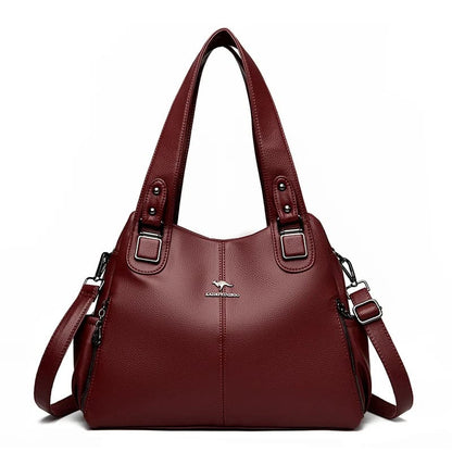 Bolsa de Couro Macio Genuíno para Mulheres - Detalhe Interior - Lojas LA