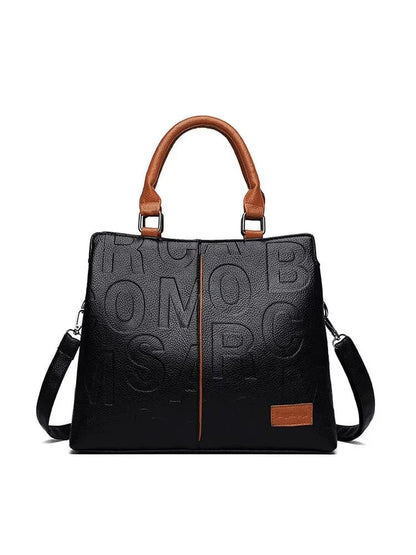 Bolsa Feminina de Couro Grande Capacidade - Vista Lateral - Lojas LA