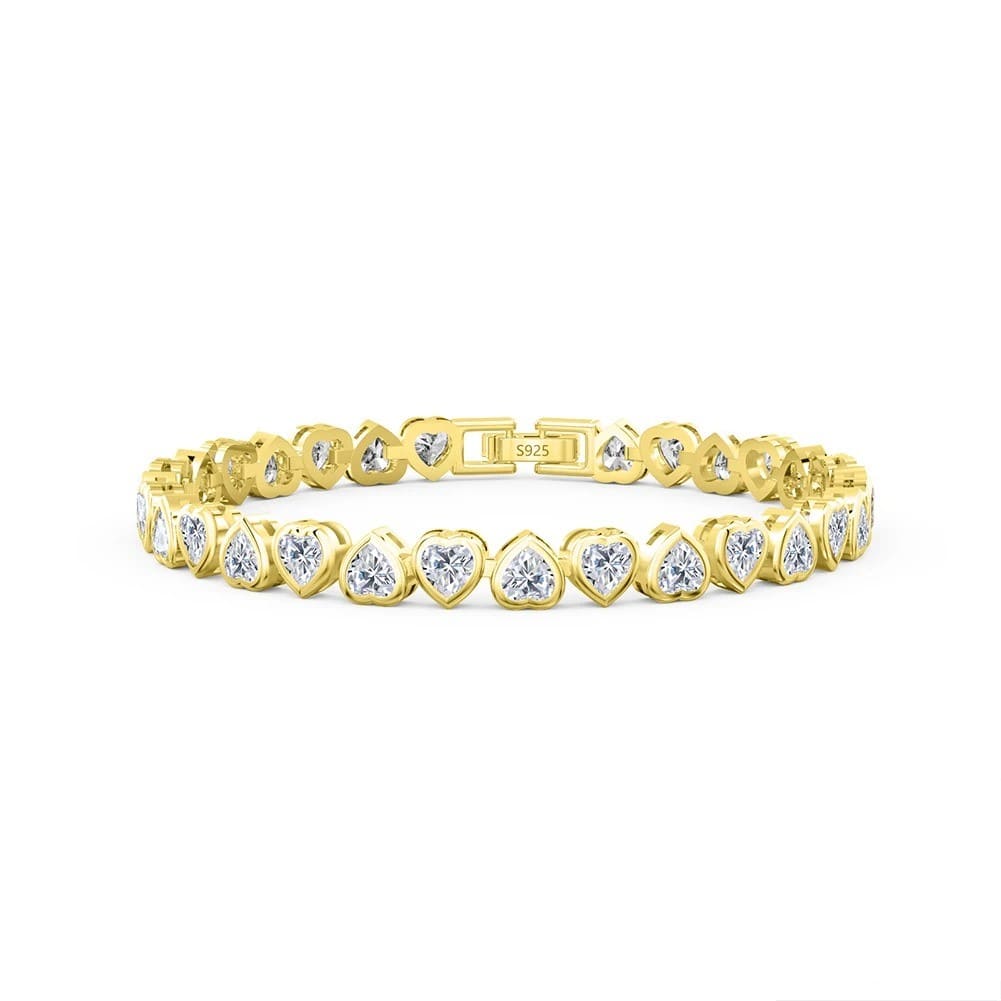 Pulseira Feminina Brilhante Prata 925 de Luxo - Versão Dourada - Vista Principal - Lojas LA