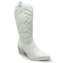 Bota Cano Médio Em Couro