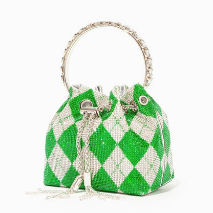 Bolsa Pequena Feminina Com Brilho Modelo CRYSTAL - Vista Lateral - Lojas LA