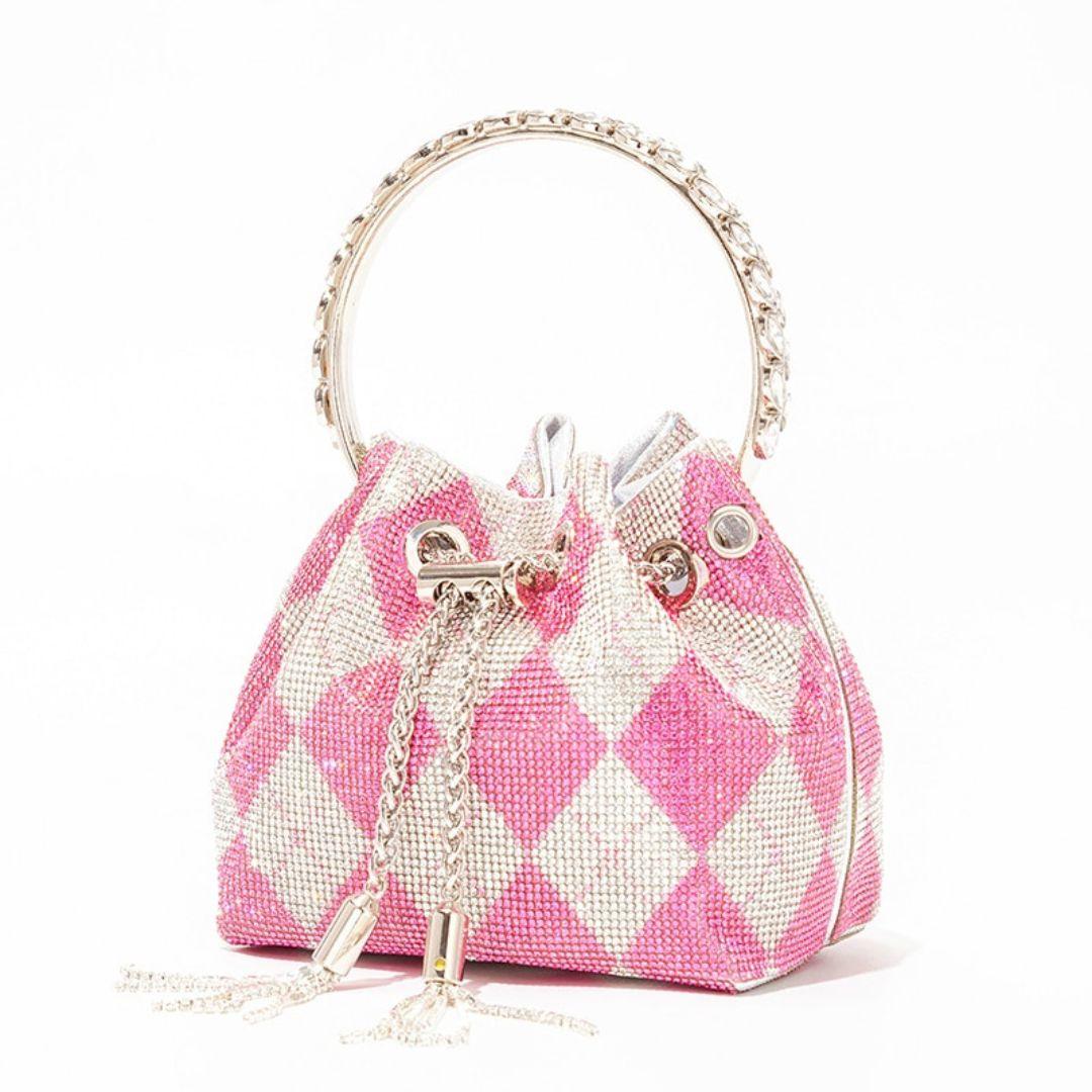 Bolsa Pequena Feminina Com Brilho Modelo CRYSTAL - Versão Dourada - Lojas LA