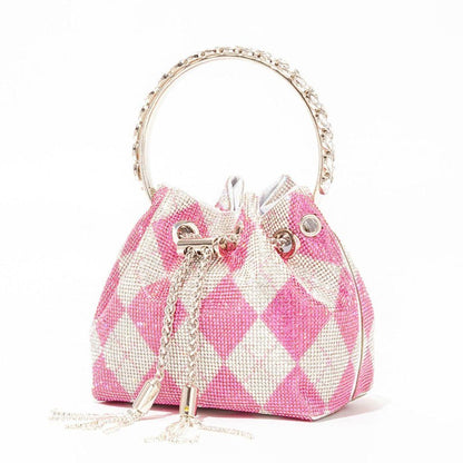 Bolsa Pequena Feminina Com Brilho Modelo CRYSTAL - Versão Dourada - Lojas LA