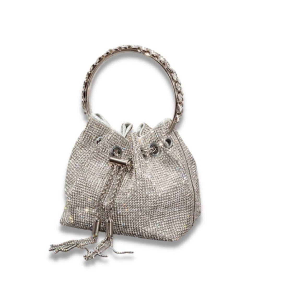 Bolsa Pequena Feminina Com Brilho Modelo CRYSTAL - Versão Rosa - Lojas LA
