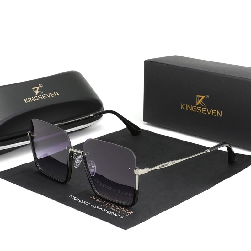 Óculos de Sol Feminino em Policarbonato UV400 - Versão Preta - Lojas LA
