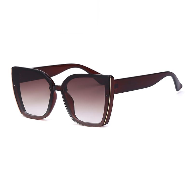 Óculos de Sol Feminino Quadrado de Luxo Premium - Versão Marrom - Lojas LA