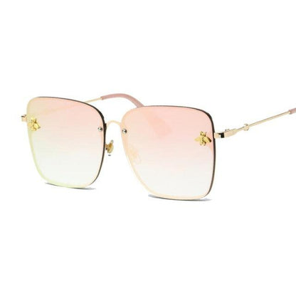 Óculos de Sol Feminino Quadrado Grande UV400 - Versão Marrom - Lojas LA