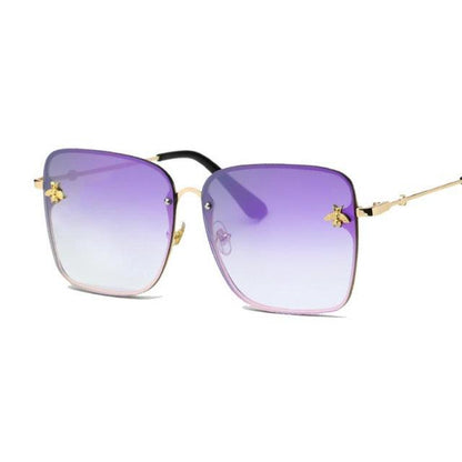 Óculos de Sol Feminino Quadrado Grande UV400 - Vista Lateral - Lojas LA