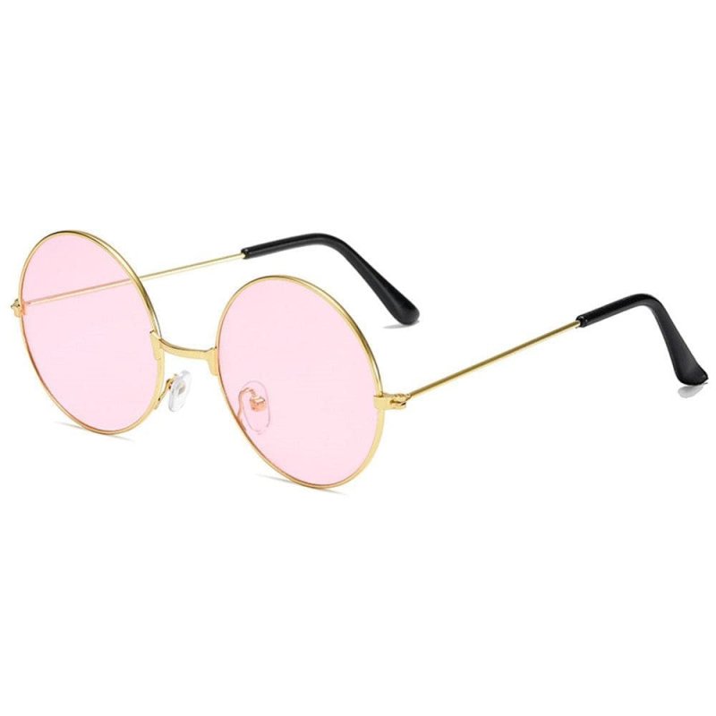 Óculos de Sol Feminino Redondo de Luxo UV400 - Detalhe Hastes - Lojas LA