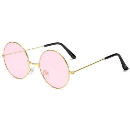 Óculos de Sol Feminino Redondo de Luxo UV400 - Detalhe Hastes - Lojas LA