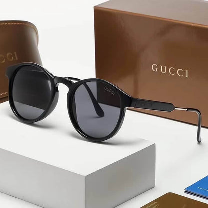 Óculos de Sol Feminino Redondo de Luxo GC - Versão Preta - Lojas LA