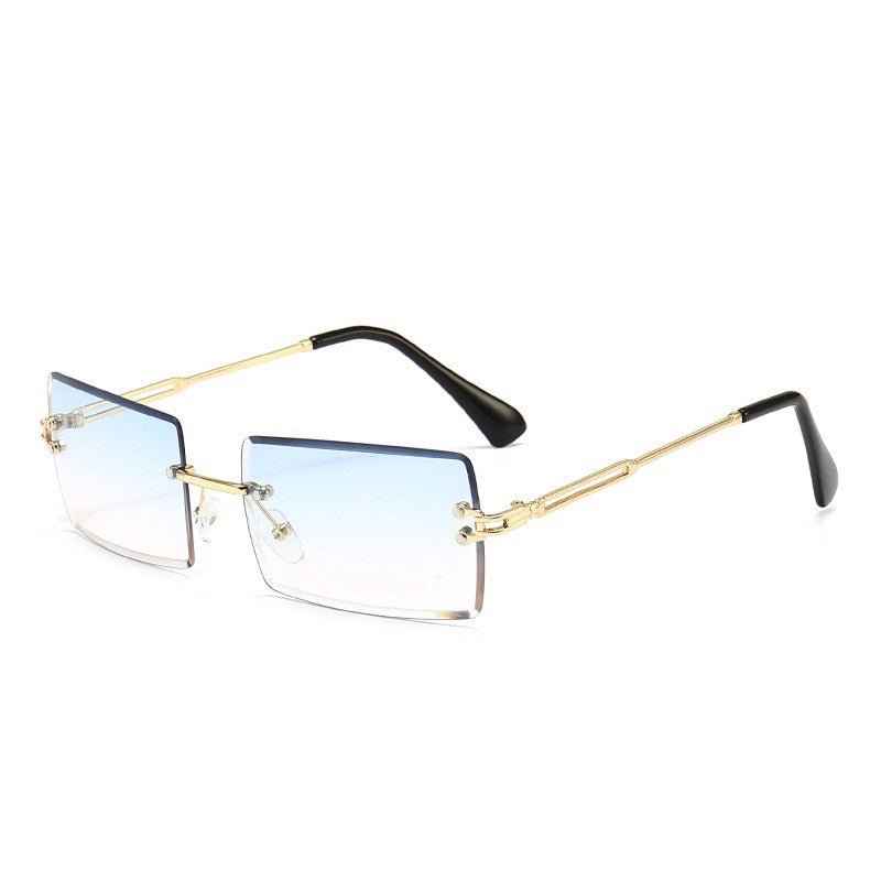 Óculos de Sol Feminino Retangular Moda Europeia UV400 - Vista Lateral - Lojas LA