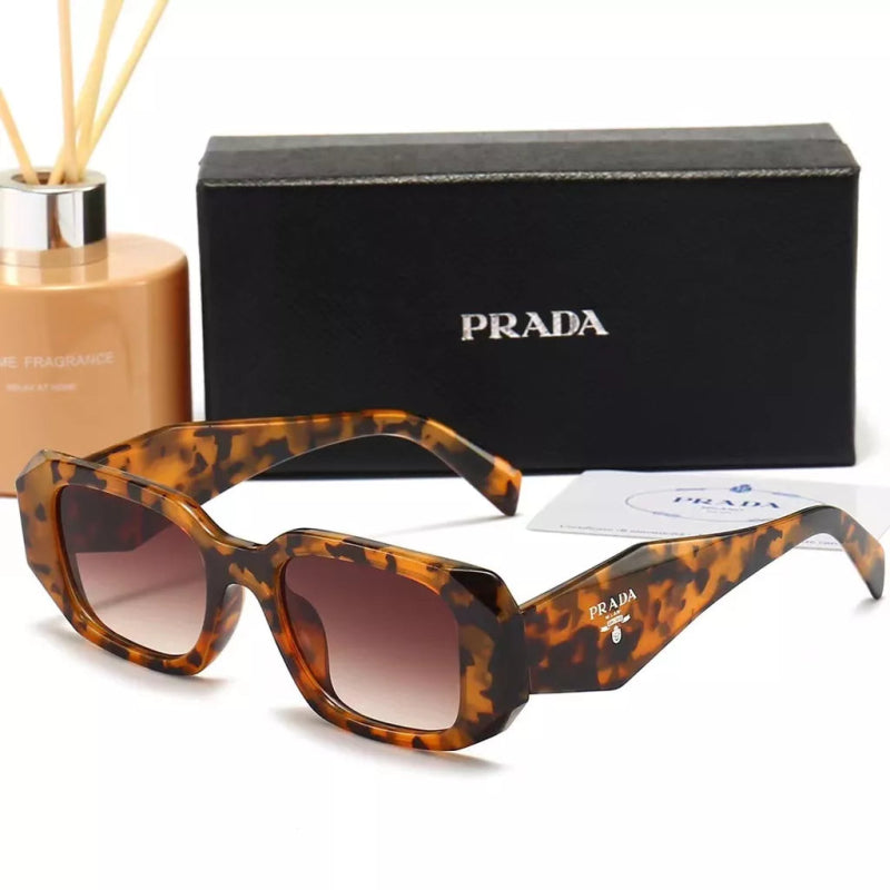 Óculos De Sol Feminino Retangular Leopardo