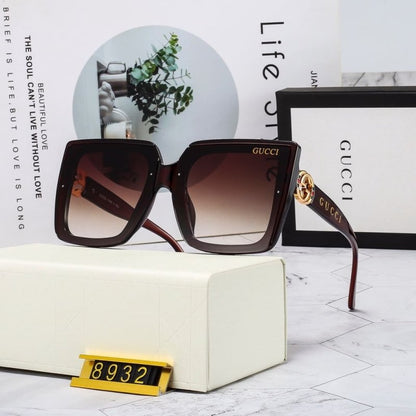 Óculos de Sol Quadrado Luxuoso GC UV400 - Versão Marrom - Lojas LA