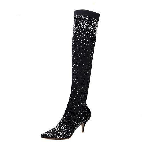 Bota Feminina Cano Longo Com Salto Alto Modelo MALOA - Detalhe Salto - Lojas LA