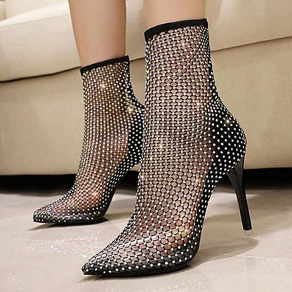 Bota Feminina Cano Médio Modelo ELEGANT Transparente - Vista Principal - Lojas LA