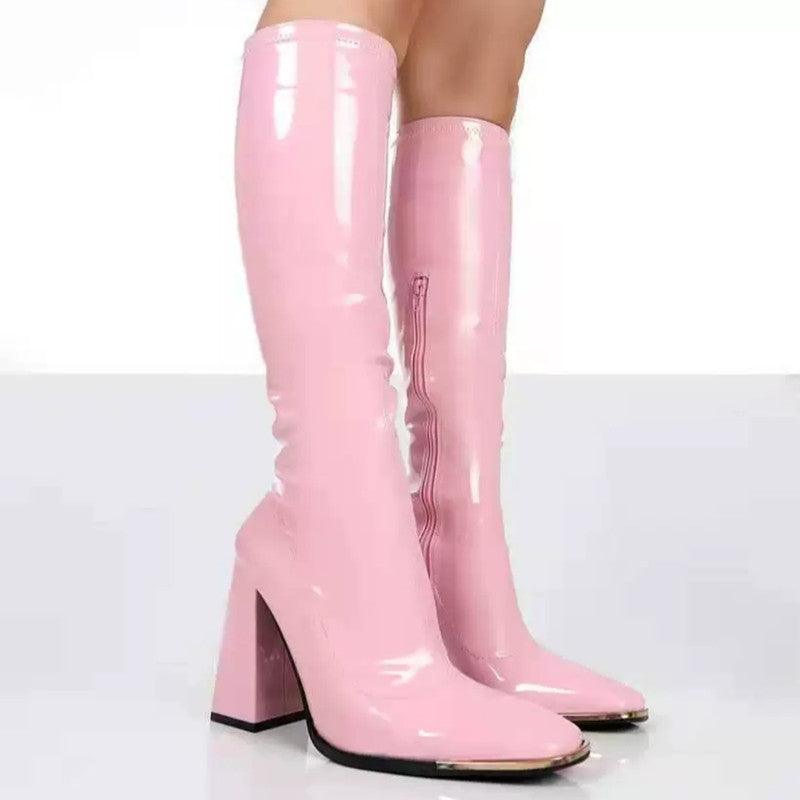 Bota Feminina Cano Longo Salto Bloco Modelo ROCHELLE - Vista Principal - Lojas LA