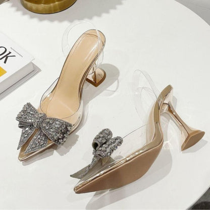 Sandália Feminina Bico Folha Transparente Modelo RUTHIE - Lojas LA