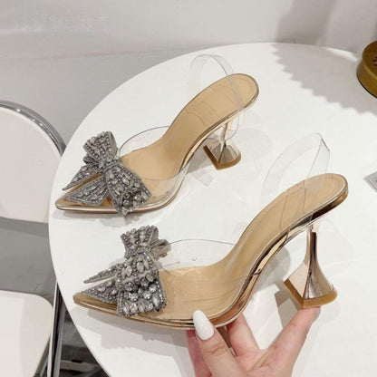 Sandália Feminina Bico Folha Transparente Modelo RUTHIE - Lojas LA