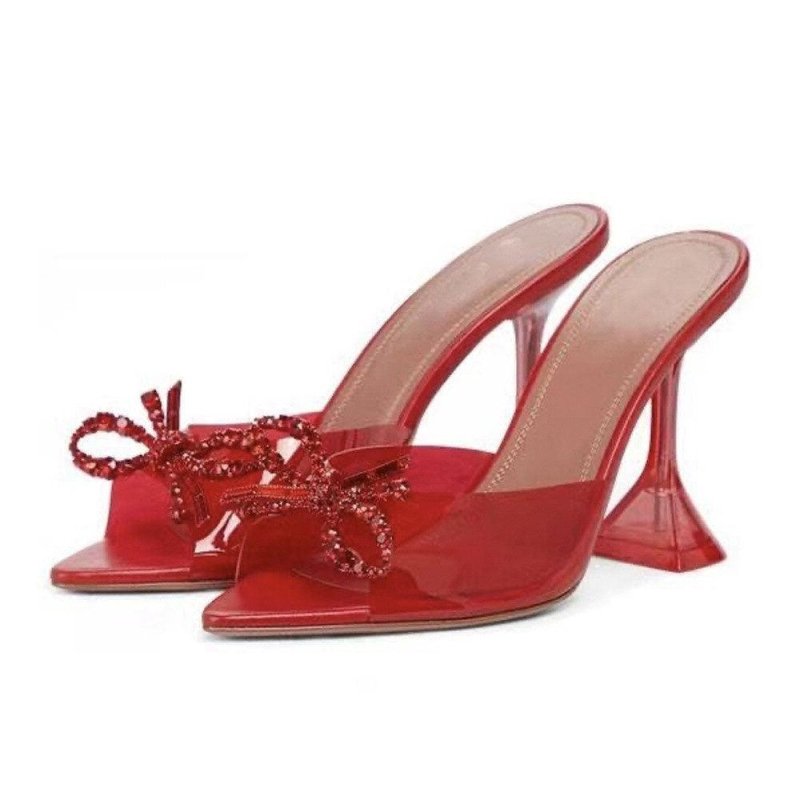 Sandália Transparente Vinil Mule Salto Alto Taça Modelo MOA - Lojas LA