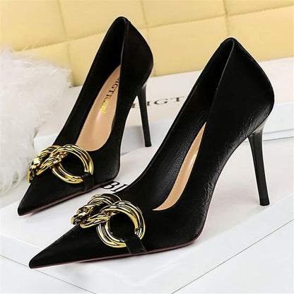 Sapato Salto Alto Scarpin Couro Modelo JÉSSICA - Lojas LA