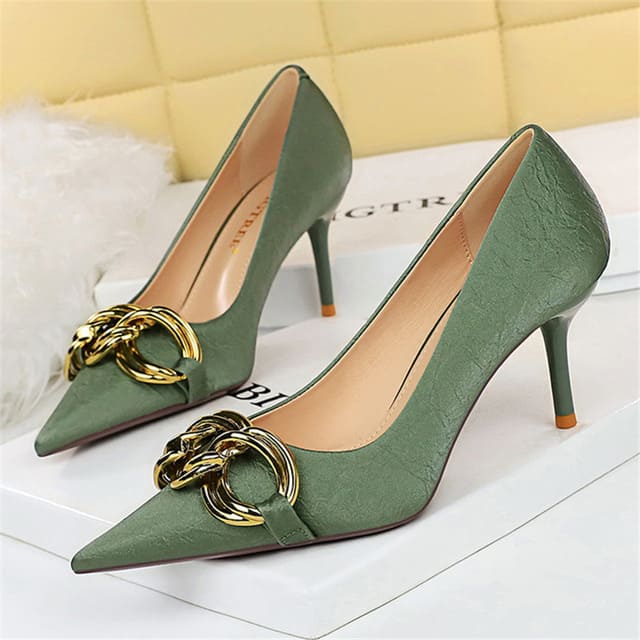 Sapato Salto Alto Scarpin Couro Modelo JÉSSICA - Lojas LA