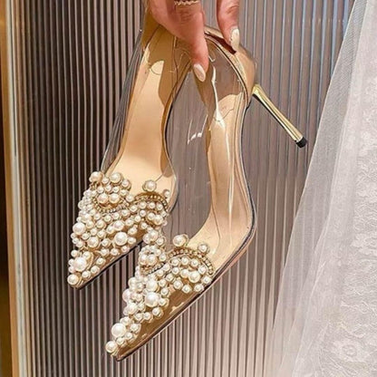 Sapato Transparente Feminino Salto Fino Modelo PLUSS - Lojas LA